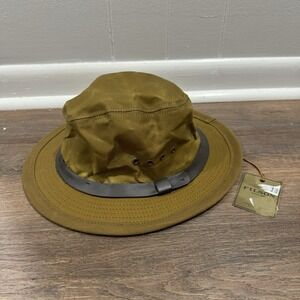 Filson Tin Packet Hat Dark Tan Sz XL New Imperfections